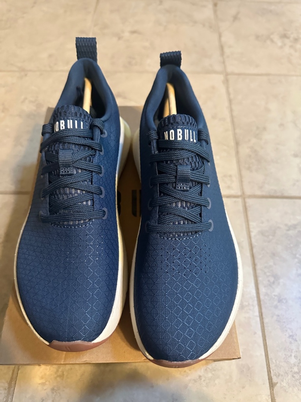 NOBULL Navy and Cream Low-Profile Trainers